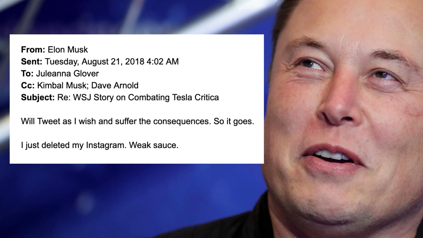 Elon Musk Shares 'Instagram Curse' as Old Email on Why He Deleted