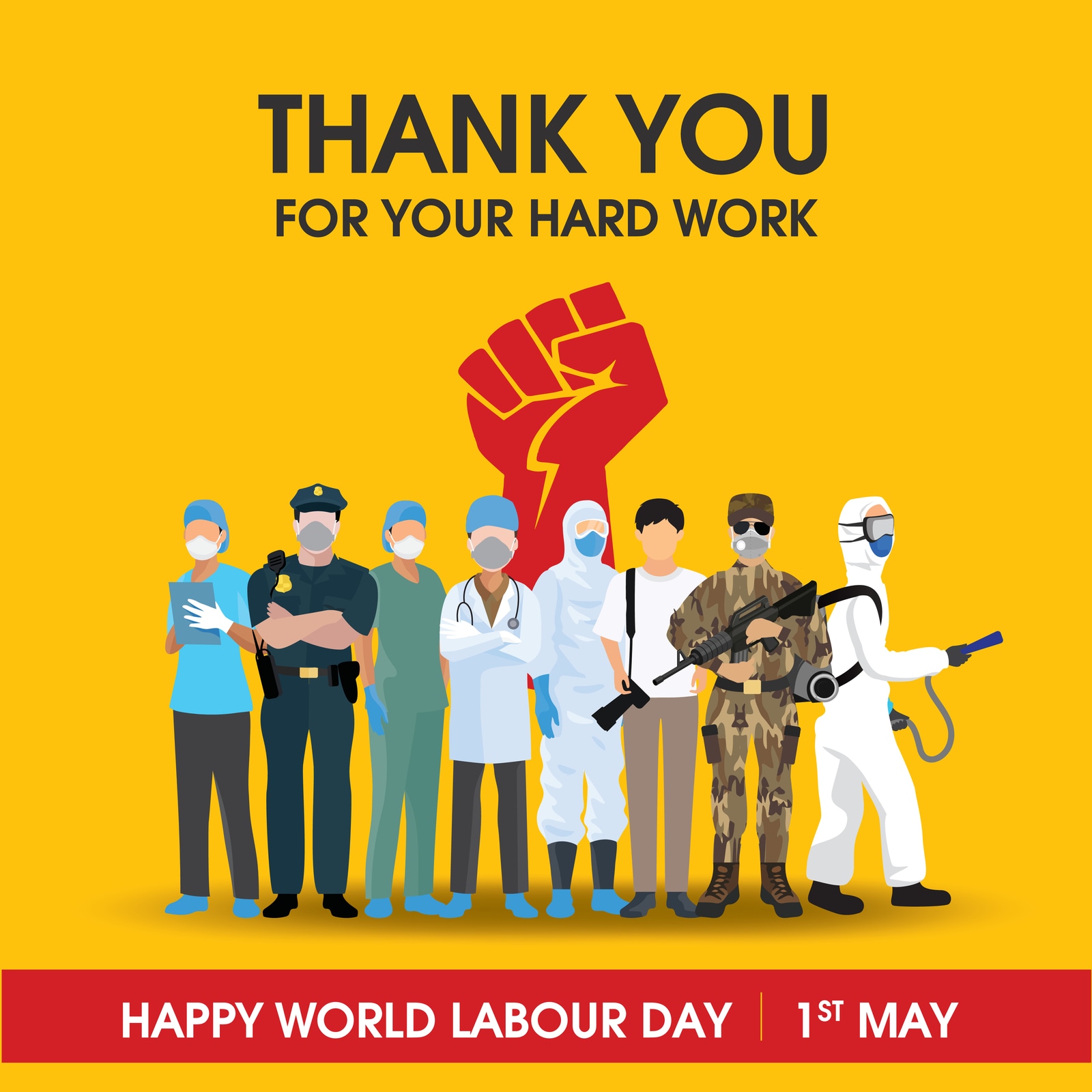 Download Cartoon Workers Happy Labor Day Wallpaper | Wallpapers.com