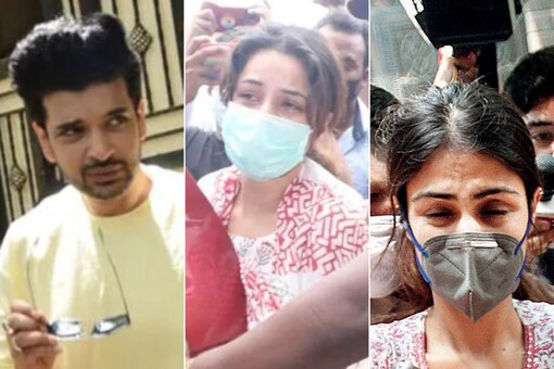 Combination photo of Karan Kundrra, Shehnaaz Gill and Rhea Chakraborty.