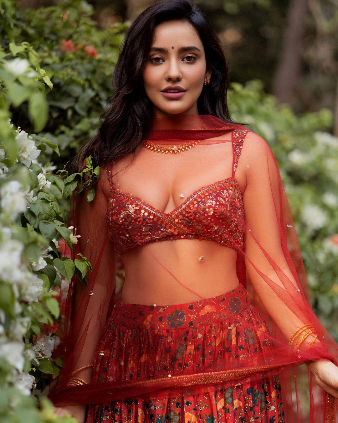Neha Sharma Sex - Neha Sharma Oozes Oomph In Red Lehenga And Cleavage-baring Choli, See Her  Hottest Outfits With Plunging Neckline - News18
