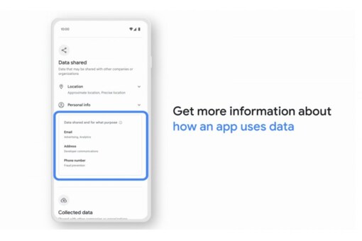 ส่วนความปลอดภัยของ Google Play Store จะแสดงให้ผู้ใช้ทราบว่าแอปข้อมูลใดบ้างที่ใช้และใช้งานอย่างไร  (เครดิตรูปภาพ: Google)