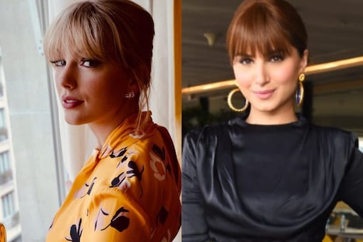 Tara Sutaria's latest look reminds fans of Taylor Swift. (Pic: Taylor Swift Instagram/Viral Bhayani)