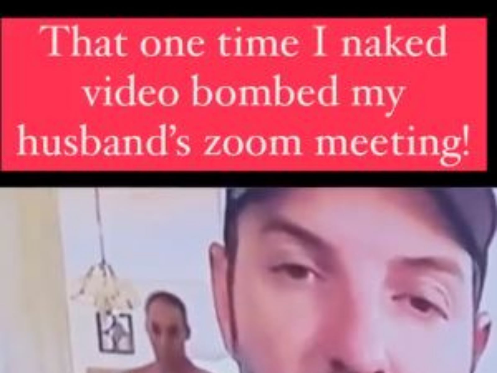 Naked During his Husbands Zoom Meet