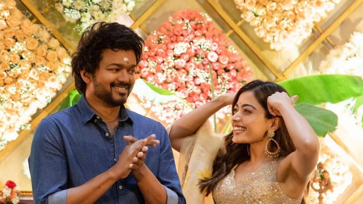 Rashmika Mandanna Turns Vijay's Biggest Fangirl At Thalapathy 66 Pooja, Removes His 'Nazar'