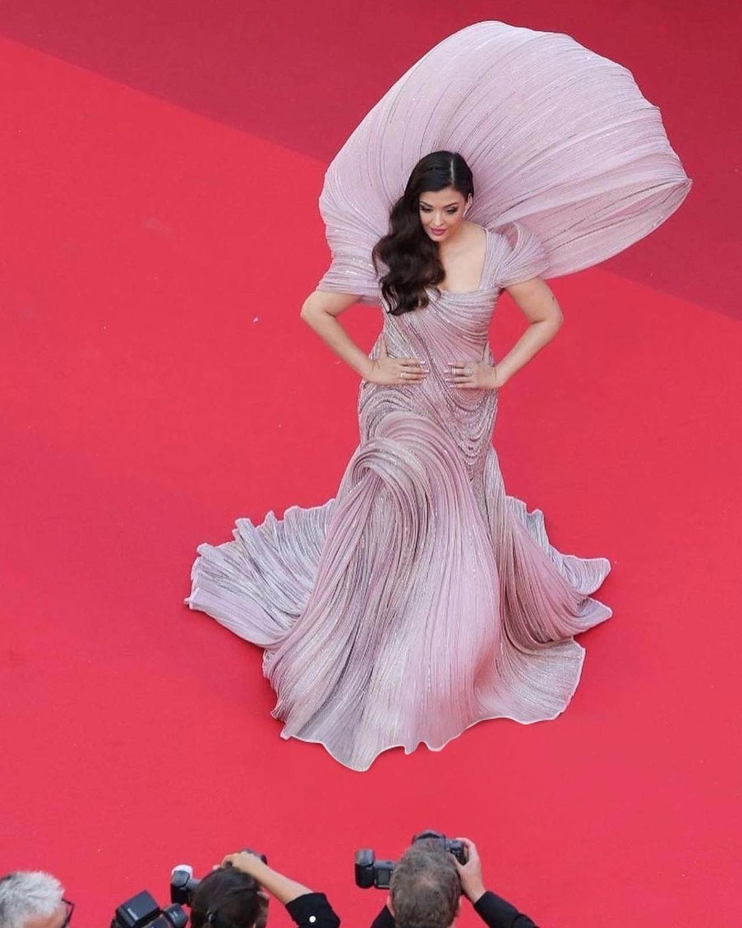 Aishwarya Rai Bachchan wore The Venus Sculpture, a custom gown by Gaurav Gupta for the 75th Festival Day Cannes.