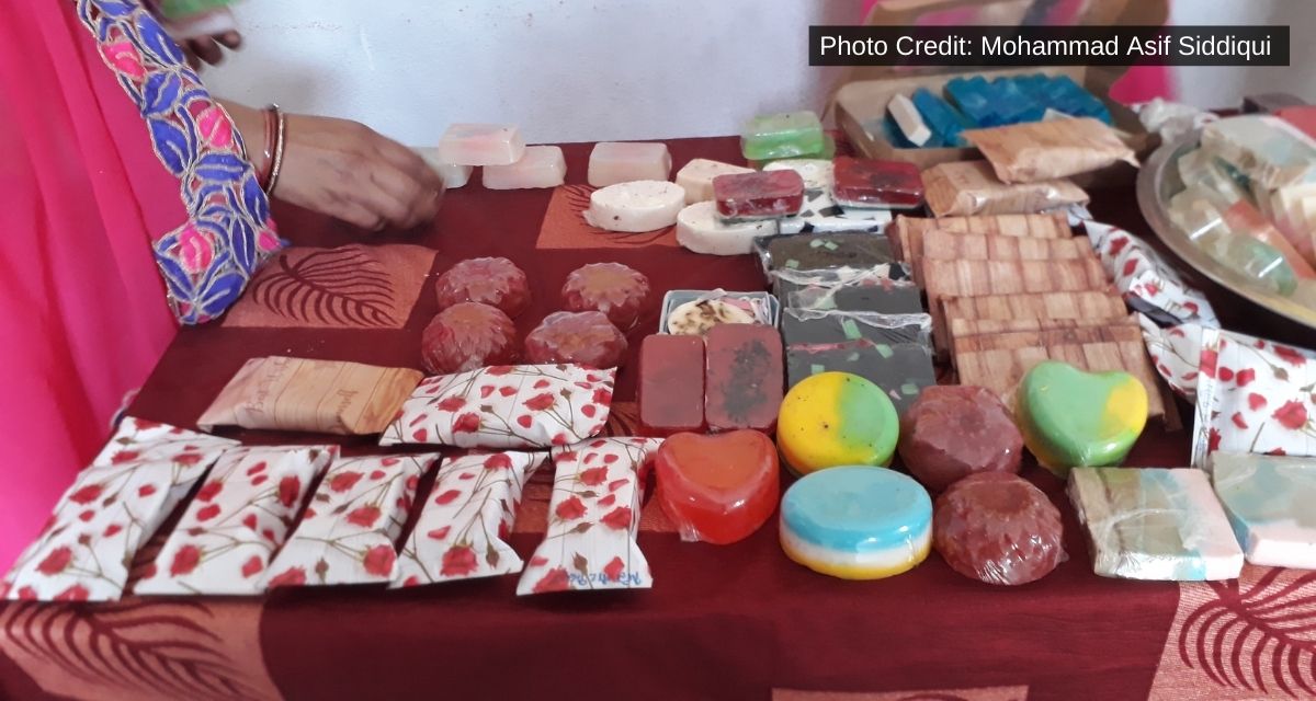 A display of handmade soaps made by women of Jawar village. (Image: Mohammad Asif Siddiqui) 