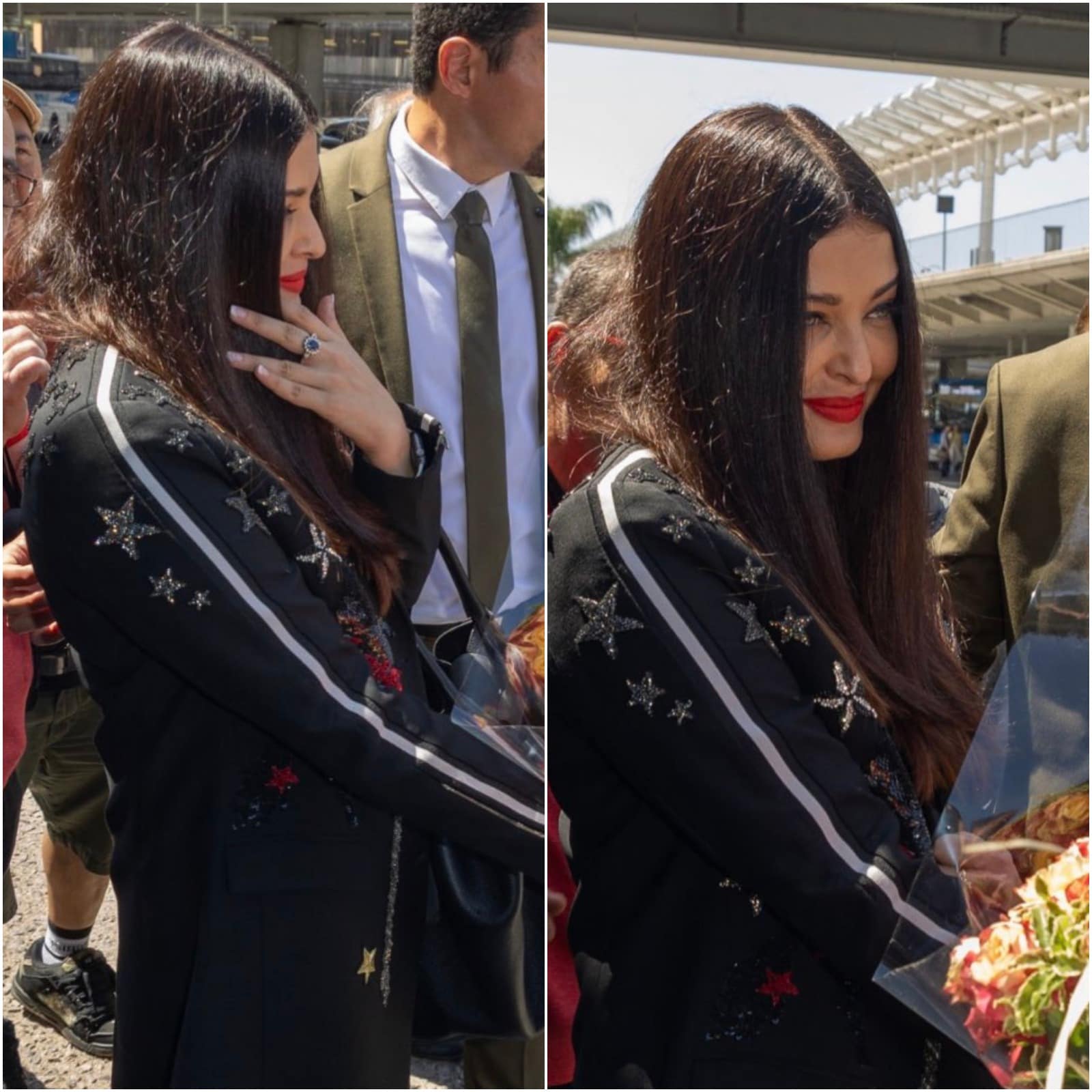 Aishwarya Rai Bachchan in all-black outfit leaves for Cannes with