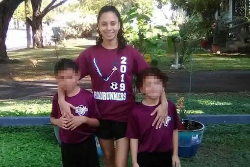 Angeli Rose Gomez with her two children, whom she saved on her own, freeing herself from the handcuffs the cops outside Robb Elementary School had put her in (Image: New York Post/ Facebook)
