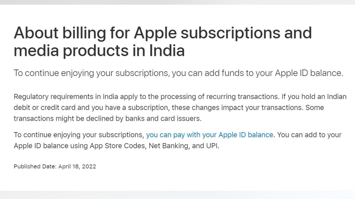 Apple Stops Payments via Debit and Credit Cards in India