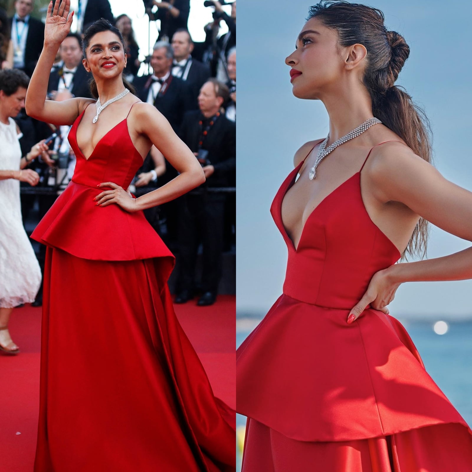 Deepika Padukone Makes A Red Hot Entrance In Sexy Low-Cut Outfit on Day 3  At Cannes; See Pics