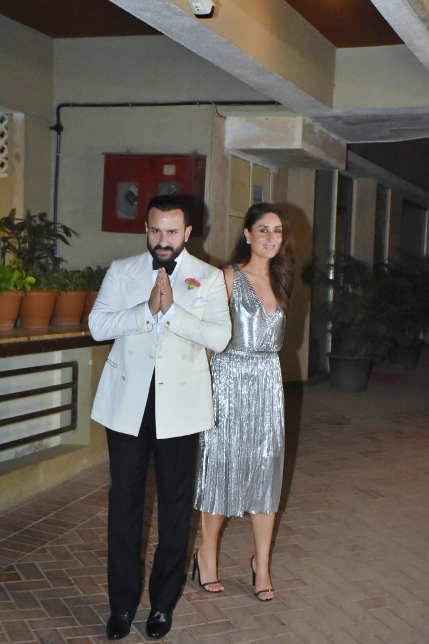 Kareena Kapoor and Saif Ali Khan arrived together at Karan Johar's party.  (Photo: Viral Bhayani)