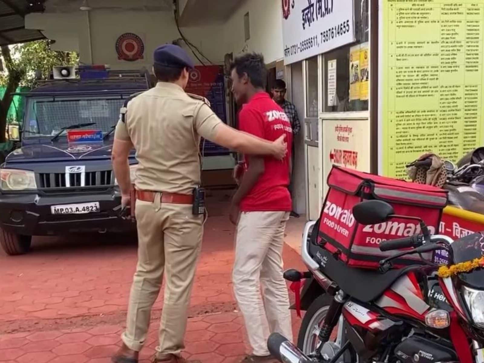 MP Police Gift Bike to Food Delivery Executive Riding Bicycle in  Excruciating Heat