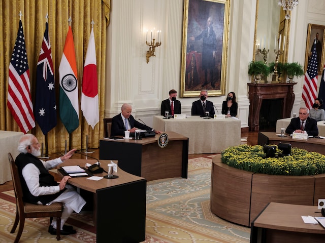 Prime Minister Narendra Modi attended the first in-person Quad Leaders’ Summit on September 24, 2021 in Washington DC along with former Australian PM Scott Morrison, former Japanese premier Yoshihide Suga and President Joe Biden. (Photo: Reuters/File)