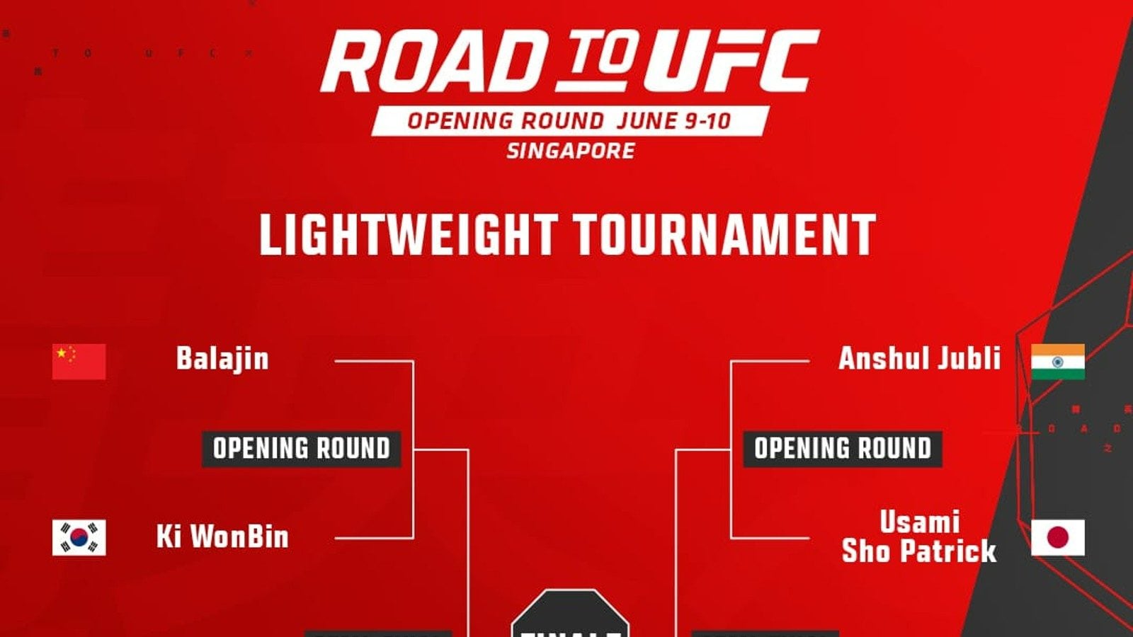 Road to UFC Opening Round Bouts Announced