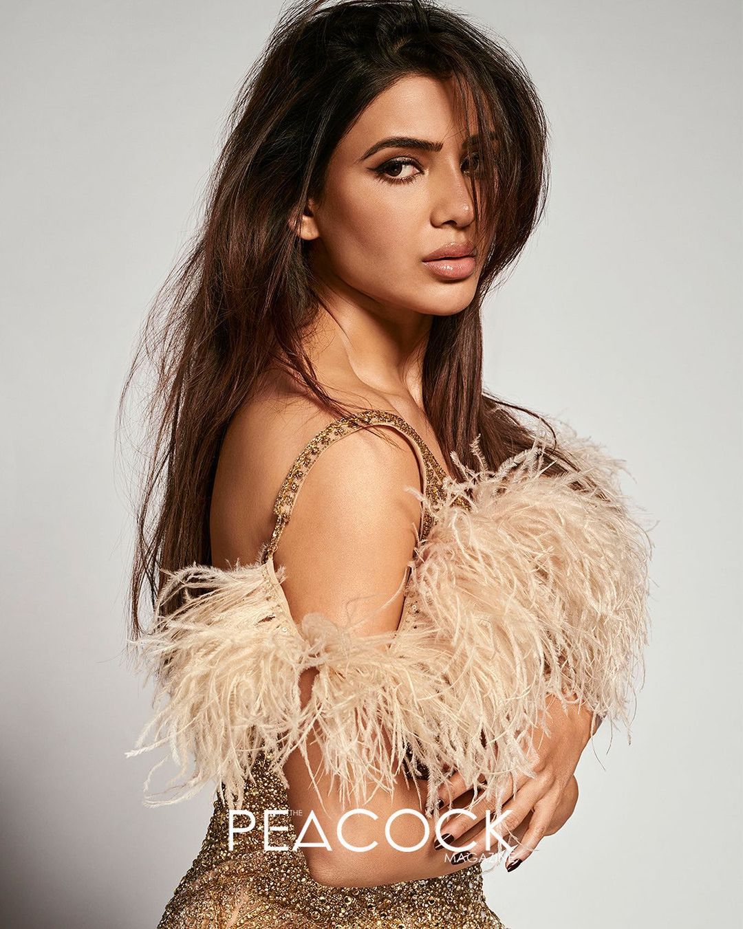 Samantha Ruth Prabhu cuts a striking figure in the fur ensemble. (Image: Instagram) Samantha Ruth Prabhu cuts a striking figure in the fur ensemble.