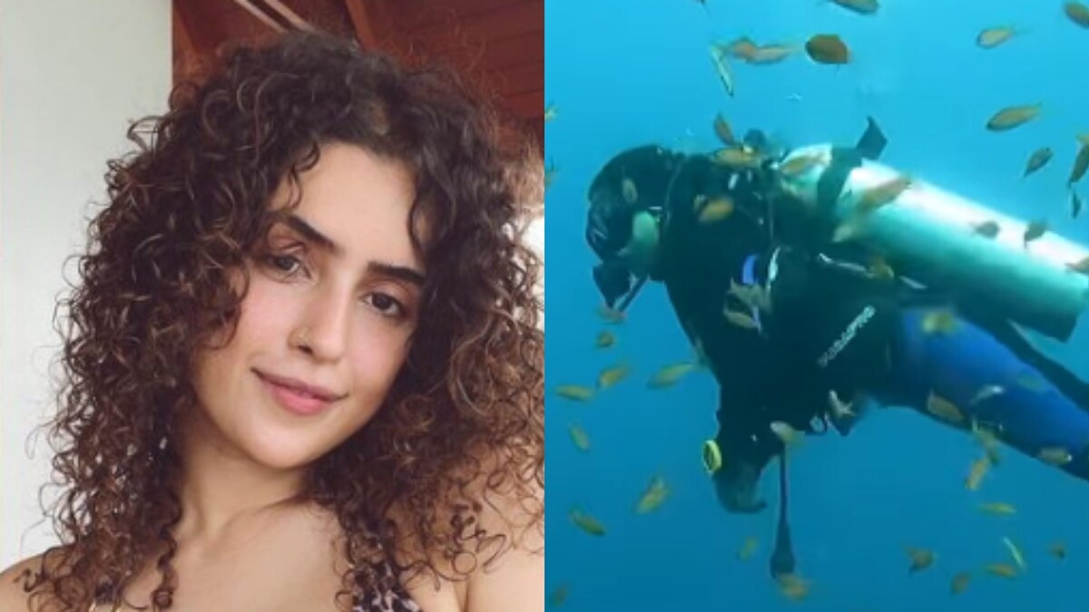 sanya-malhotra-tries-scuba-diving-poses-in-animal-print-bikini-in