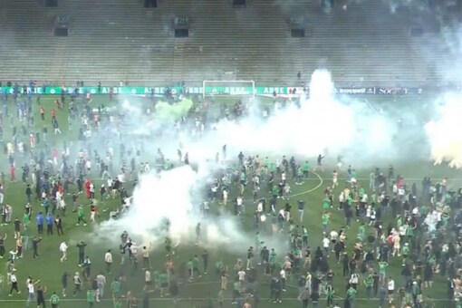 Riot Clash with Invading Fans as are Relegated from Ligue 1 | Watch