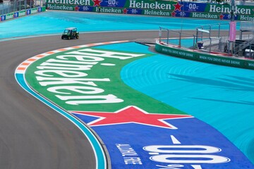 Fake marina with fake water steals show at Miami Grand Prix