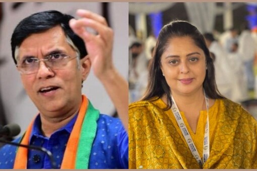 Senior Congress leaders Pawan Khera (L) and Nagma. (Image: Twitter)