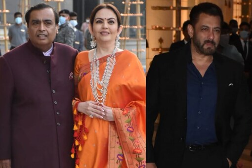 Mukesh Ambani, Nita Ambani and Salman Khan at Radhika Merchant's Arangetram. (Pic: Viral Bhayani)