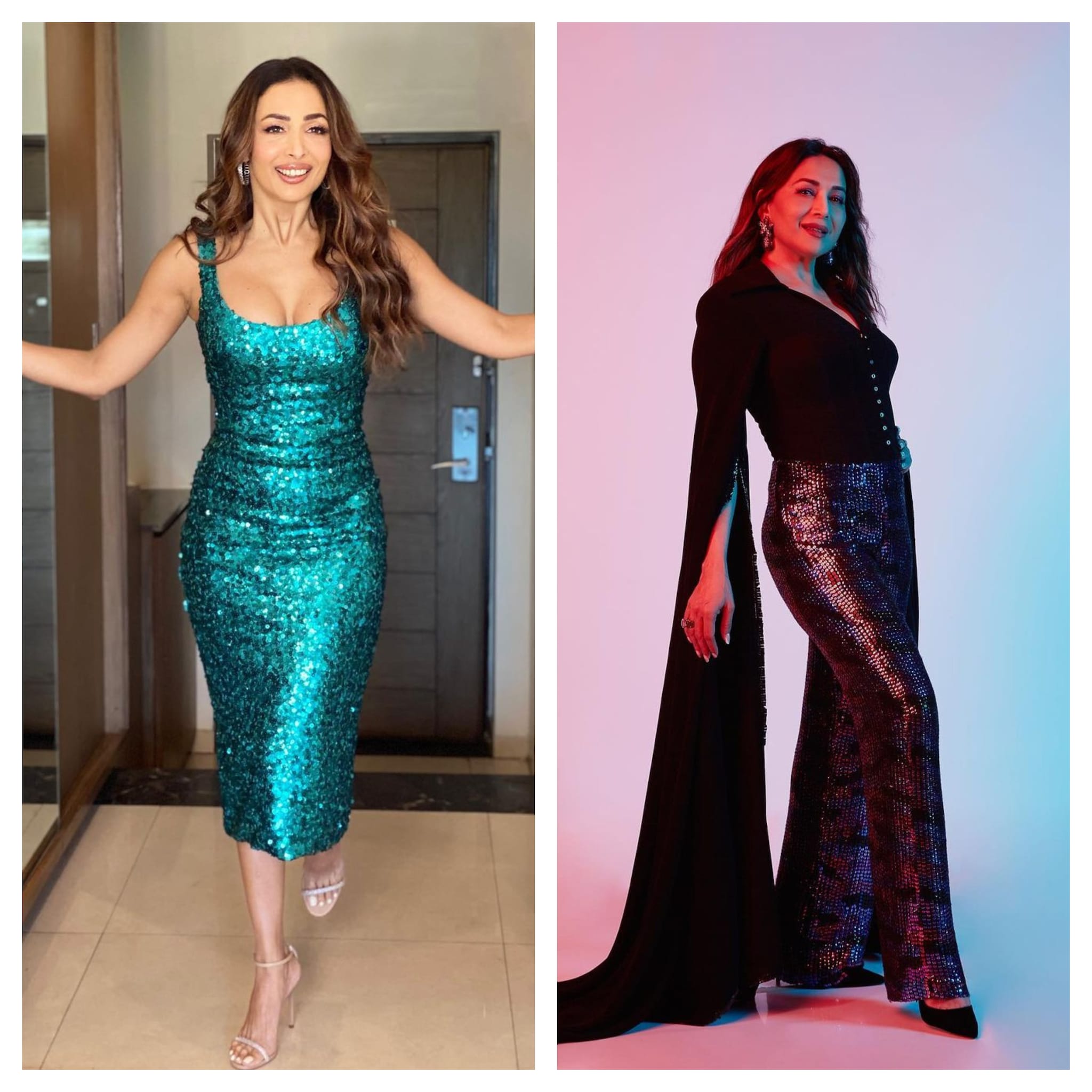 Malaika Arora and Madhuri Dixit Nene’s sequin game is on point