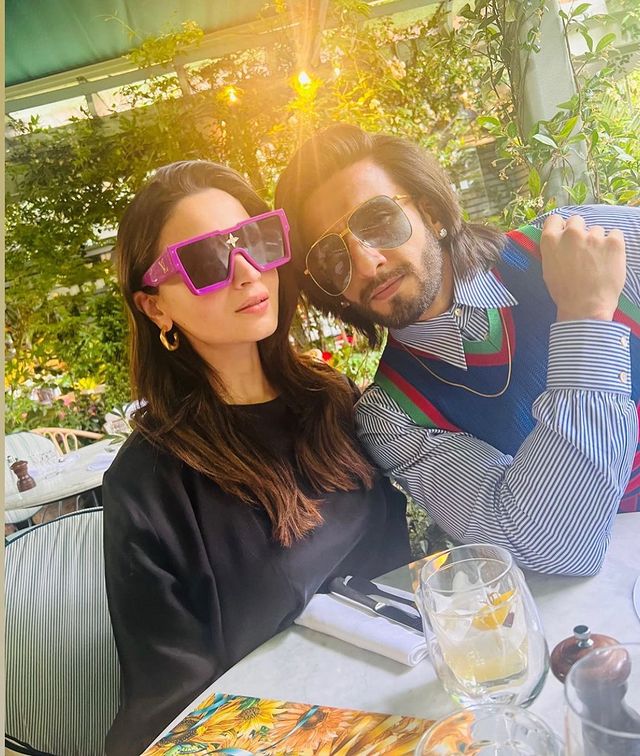 Alia Bhatt in a black dress and Ranveer Singh catch up in style while in London. 
