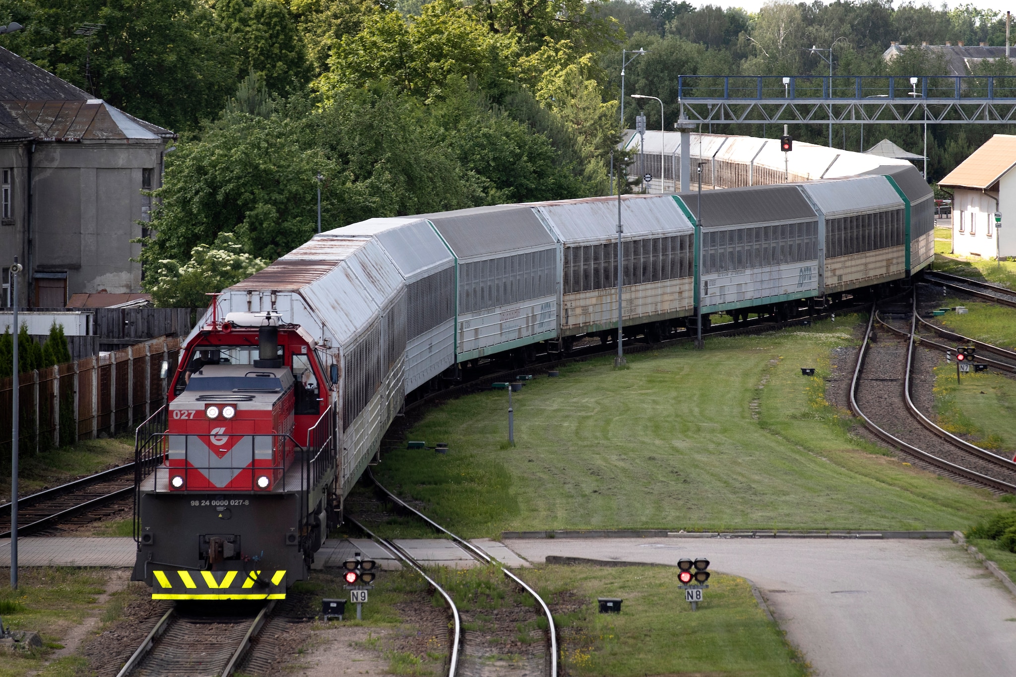 cargo train Cargo trains from the Russian enclave of Kaliningrad move to the border railway station in Kybartai, some 200 kms west of the capital Vilnius, Lithuania, on Wednesday. (Image: AP)