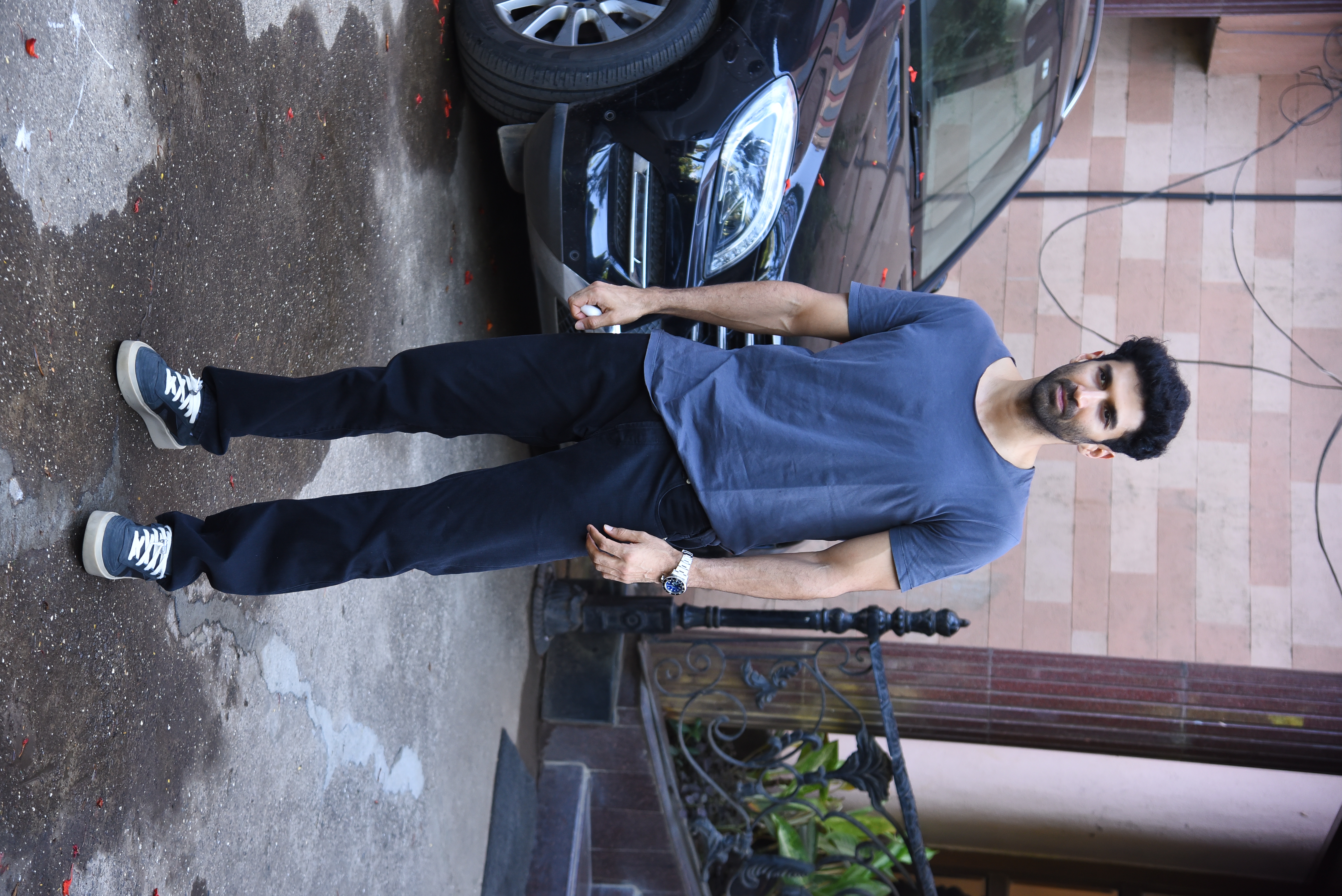 Aditya Roy Kapur seen outside a dubbing studio.