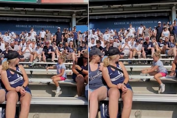 Watch Yankees fans flip for this little girl in the crowd