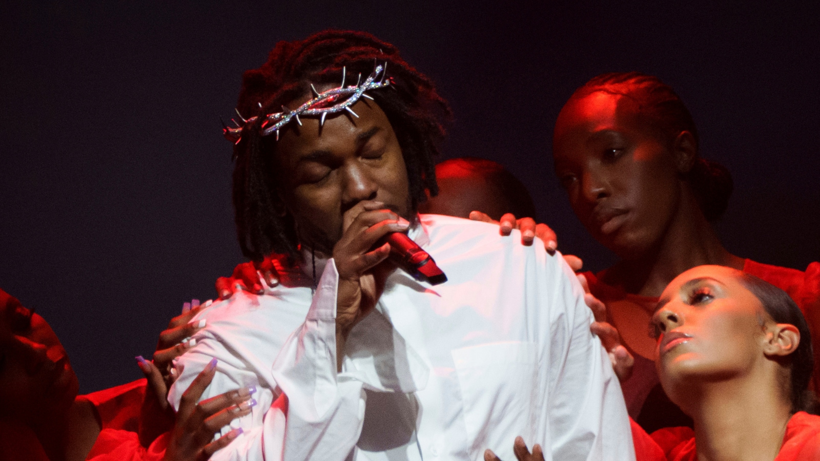 Kendrick Lamar Laments Loss of Women's Rights Wearing Crown of Thorns