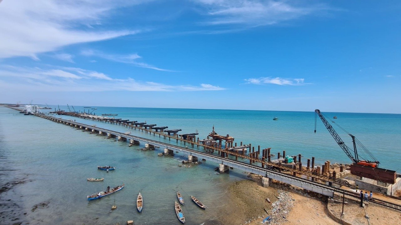 IN PICS: India's First Vertical Lift Railway Sea Bridge at Pamban in ...