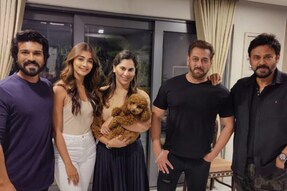 Salman Khan, Pooja Hegde Pose With Ram Charan As RRR Star Hosts Them At His Home; See Pic