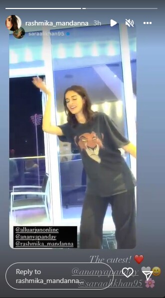 Rashmika Mandanna reacts on Ananya Panday's Sami performance. 