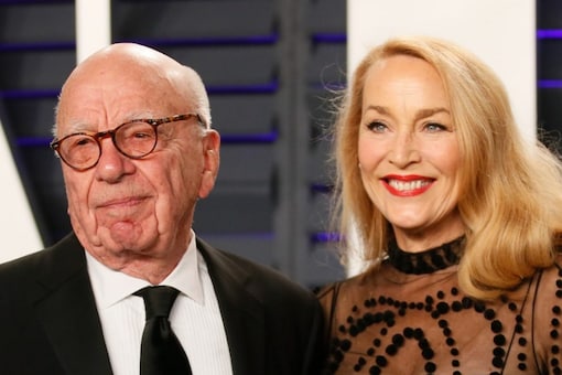 Rupert Murdoch and Jerry Hall. REUTERS/Danny Moloshok