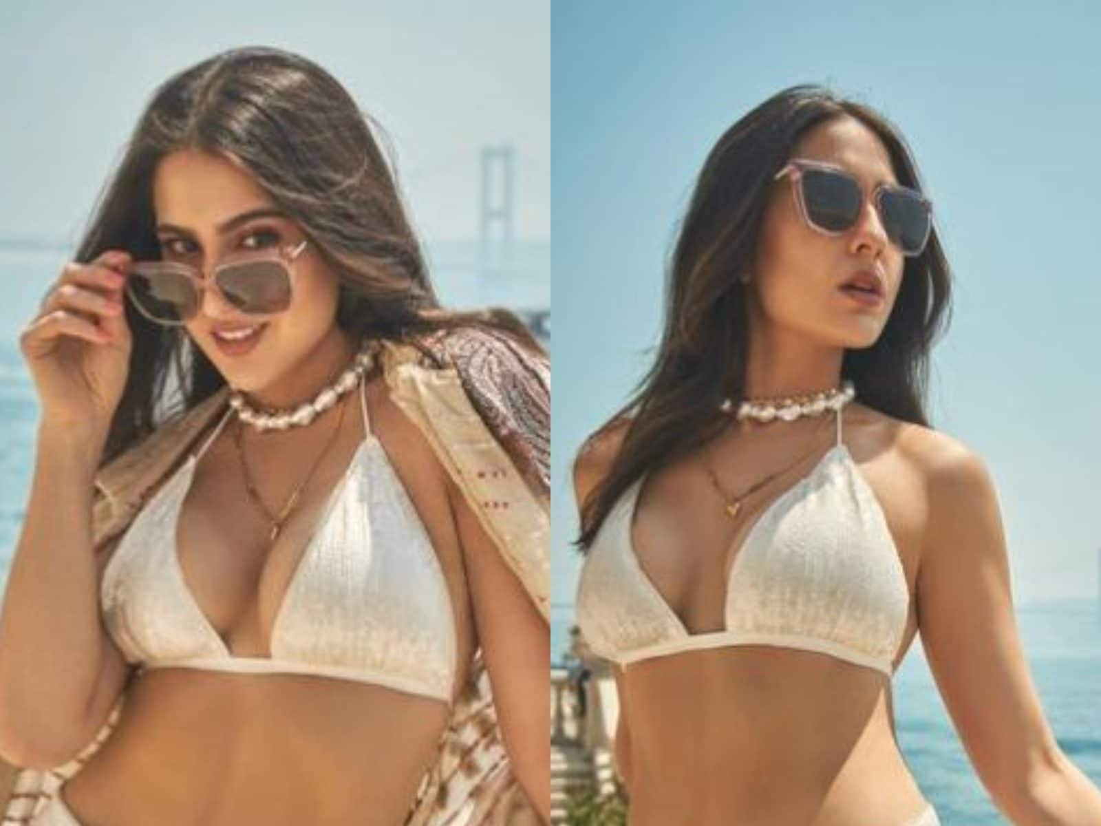 Sara Ali Khan Threesome Porn Xxx - Sara Ali Khan Channels Hot Girl Summer Vibes in White Bralette and Pants,  See Her Latest Photoshoot
