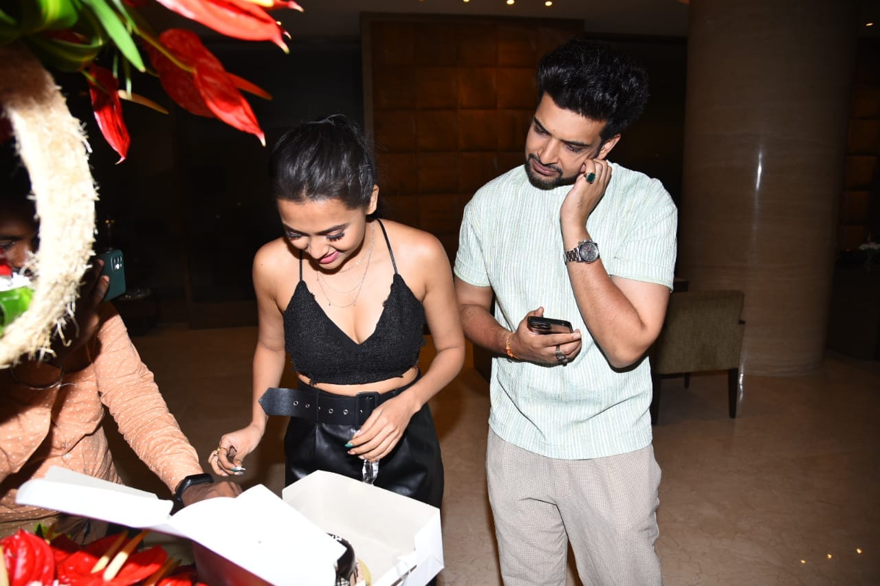 From cutting a cake to distributing it to the paparazzi, the pictures reveal how Naagin 6 actress is celebrating her birthday (Photo: Viral Bhayani)  