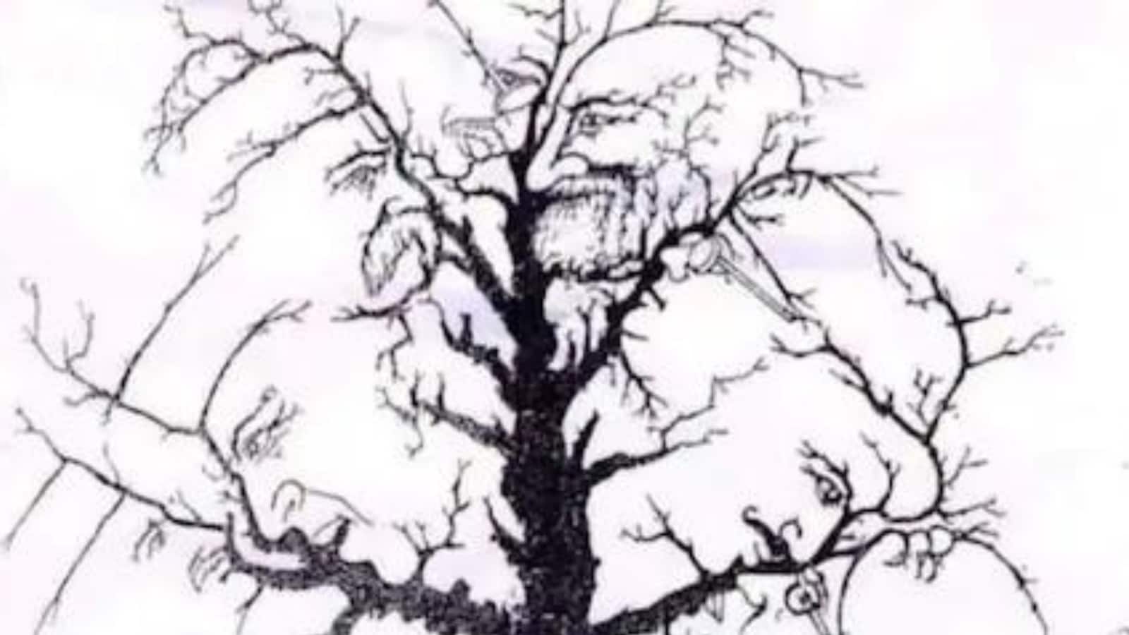 Сколько лиц вы видите на дереве ответ