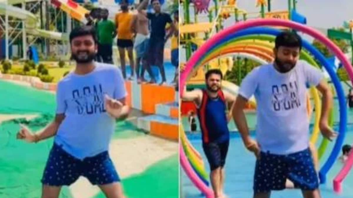 Man Dancing To Pawan Singh’s Bhojpuri Song Saree Se Tadi In Water Park Amuses Internet