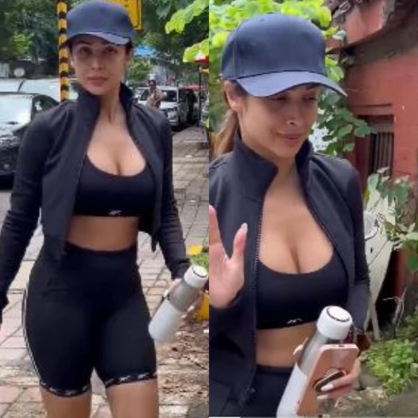 Malaika Arora in sports bra and mini shorts adds co-ord fashion to sexy gym  look. See pics - India Today