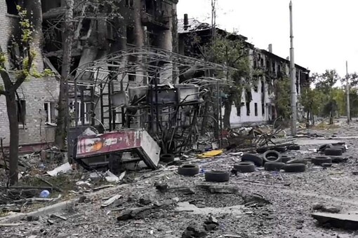 In this photo provided by the Luhansk region military administration, damaged residential buildings are seen in Luhansk region in Ukraine on July 3. (Image: AP/File)