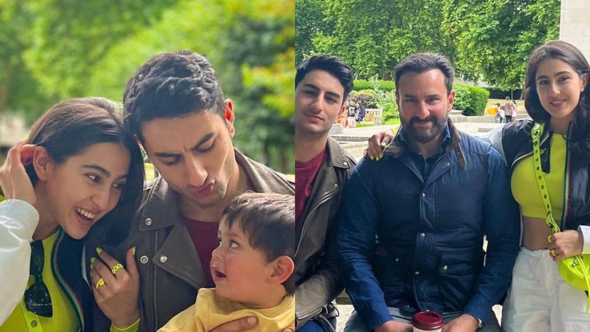 Sara Ali Khan, Brother Ibrahim Pose Aww-Dorably With Jeh In London; Dad ...