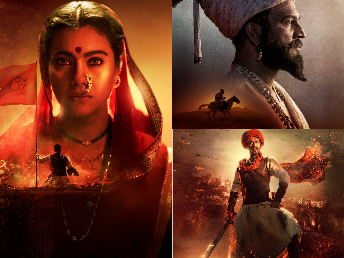 The lead cast of Tanhaji: The Unsung Warriors - Kajol, Sharad Kelkar and Ajay Devgn