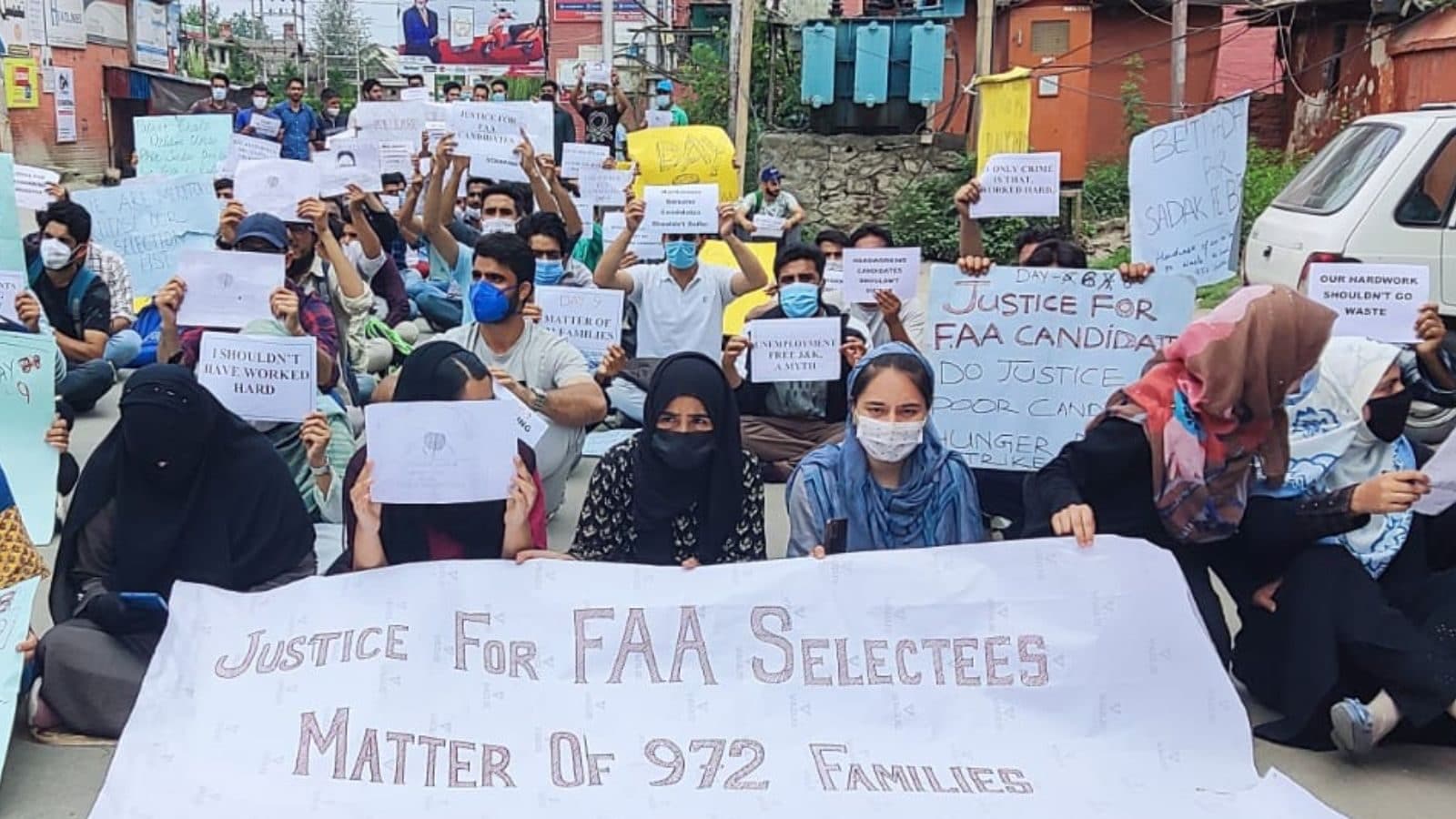 JKSSB Aspirants Hold Protest Over Discrepancies in FAA Selection List ...