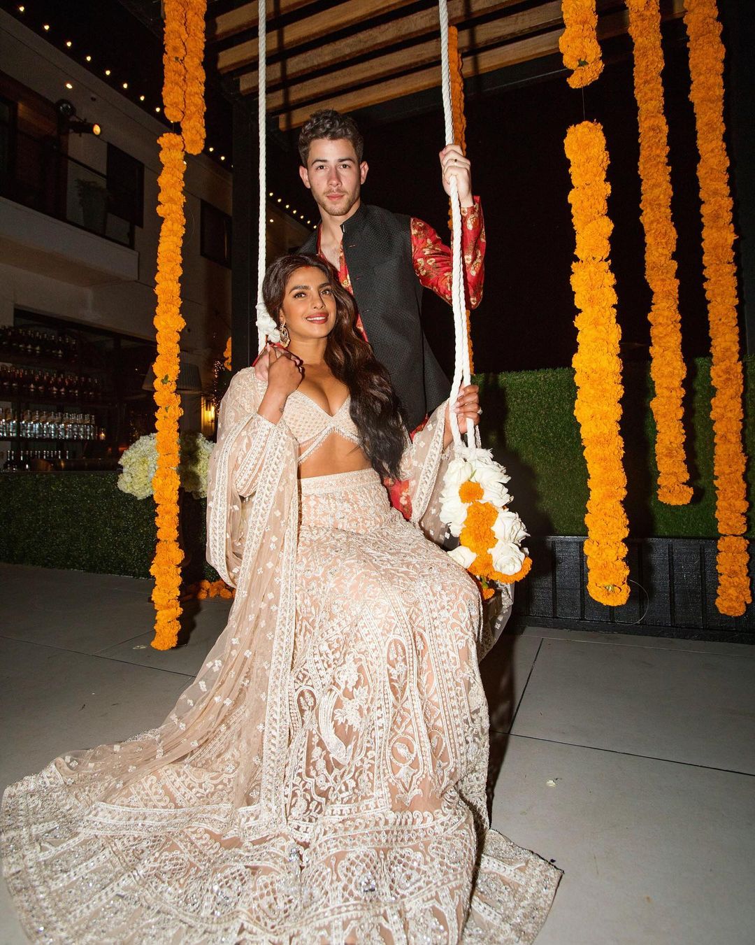 Last year, Priyanka Chopra and Nick Jonas celebrated their first Diwali at the first home they bought together. Dazzling in traditional Indian ensembles, the couple dished out major couple goals for their fans. (Image: Instagram)