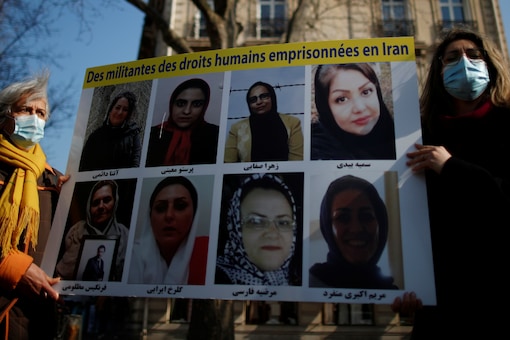 Amnesty International France activists attend an action in support of imprisoned women's rights defenders of Iran (Image: Reuters/Representative Image)