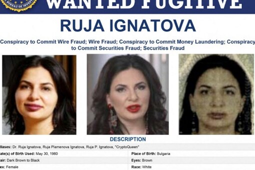 This image of a Most Wanted poster obtained from the FBI on June 30, 2022, shows Ruja Ignatova. Ignatova, dubbed the Crypto Queen. after she raised billions of dollars in a fraudulent virtual currency scheme was placed on the FBI's 10 most wanted fugitives list. The Federal Bureau of Investigation put up a $100,000 reward for Ignatova, who disappeared in Greece in October 2017 (Image: AFP)