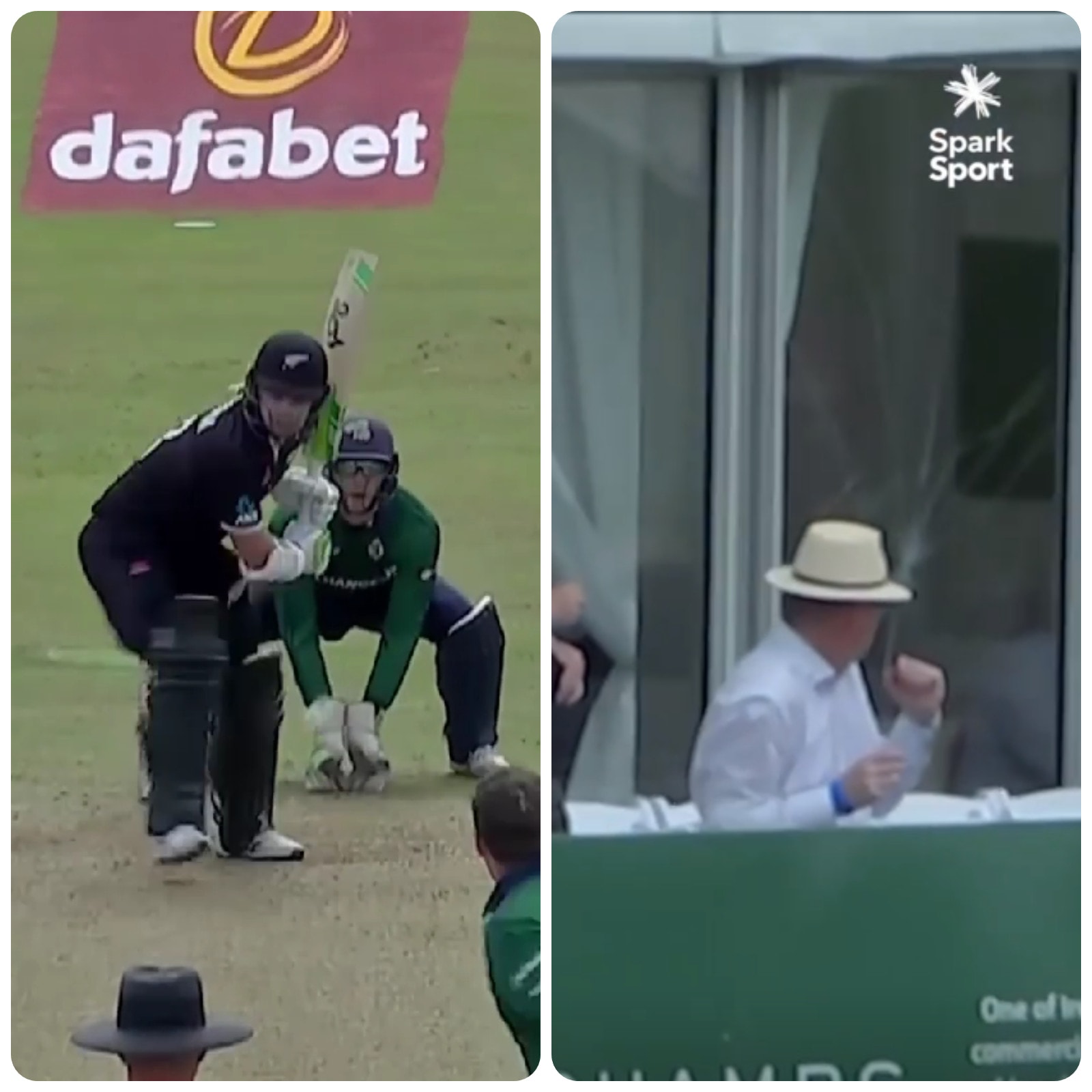 Tom Latham Breaks Glass of Makeshift VIP Box During Third ODI vs Ireland