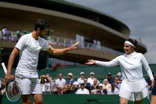 Sania Mirza and Mate Pavic at Wimbledon (Twitter)