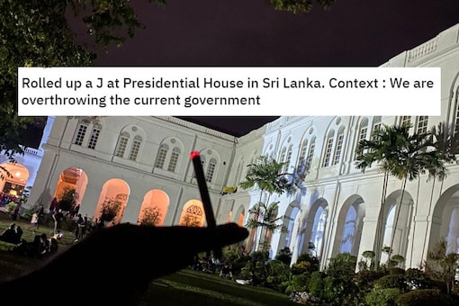 Sri Lankan Protester Rolls a Joint at President's House After 'Overthrowing Govt'