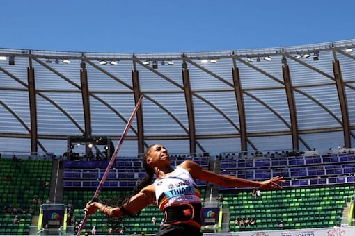 Belgium's Nafissatou Thiam in action at World Athletics Championships. (Photo- Reuters)